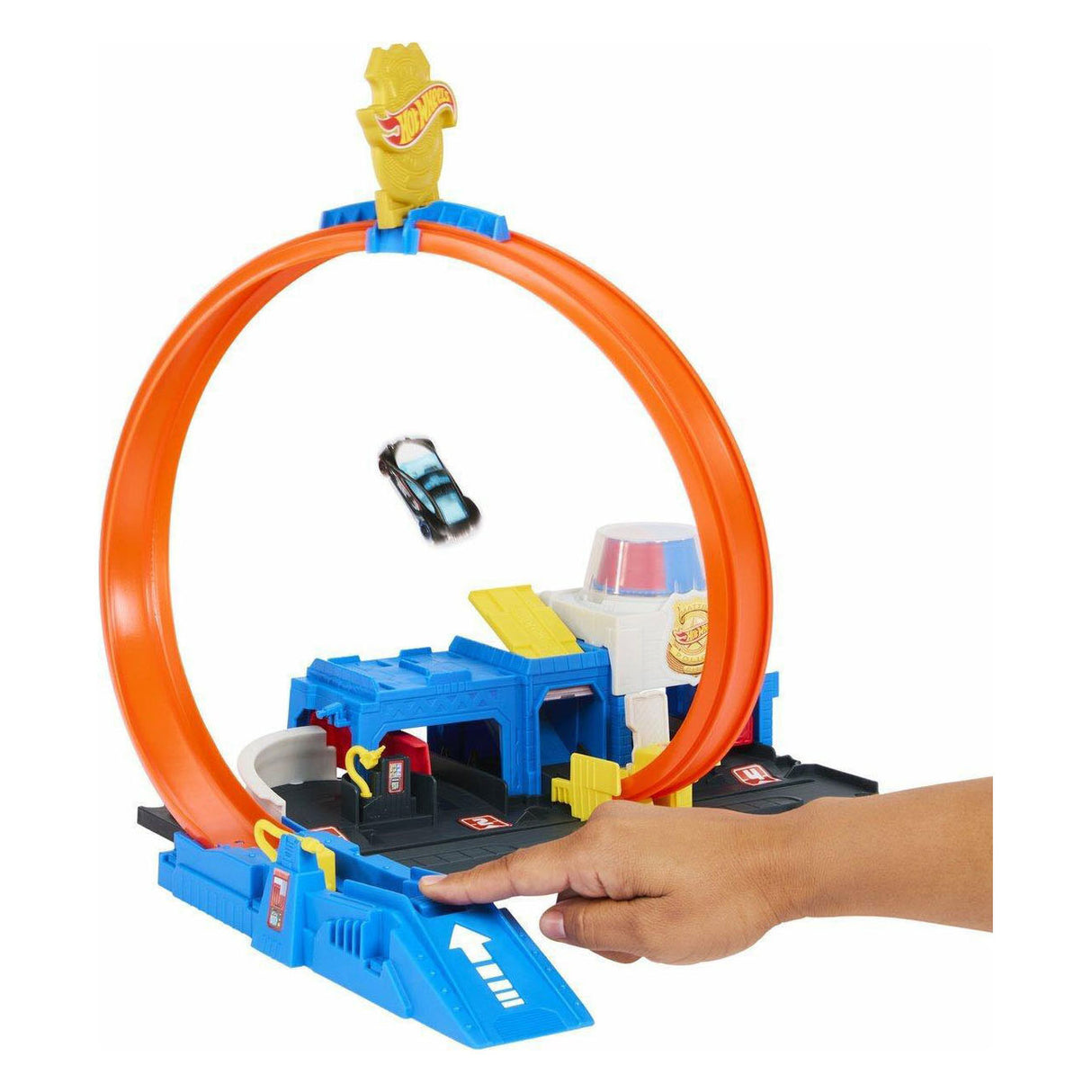 Super poste de police de Hot Wheels City - piste en boucle
