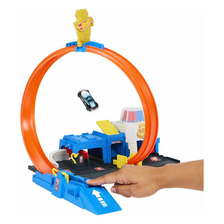 Super poste de police de Hot Wheels City - piste en boucle