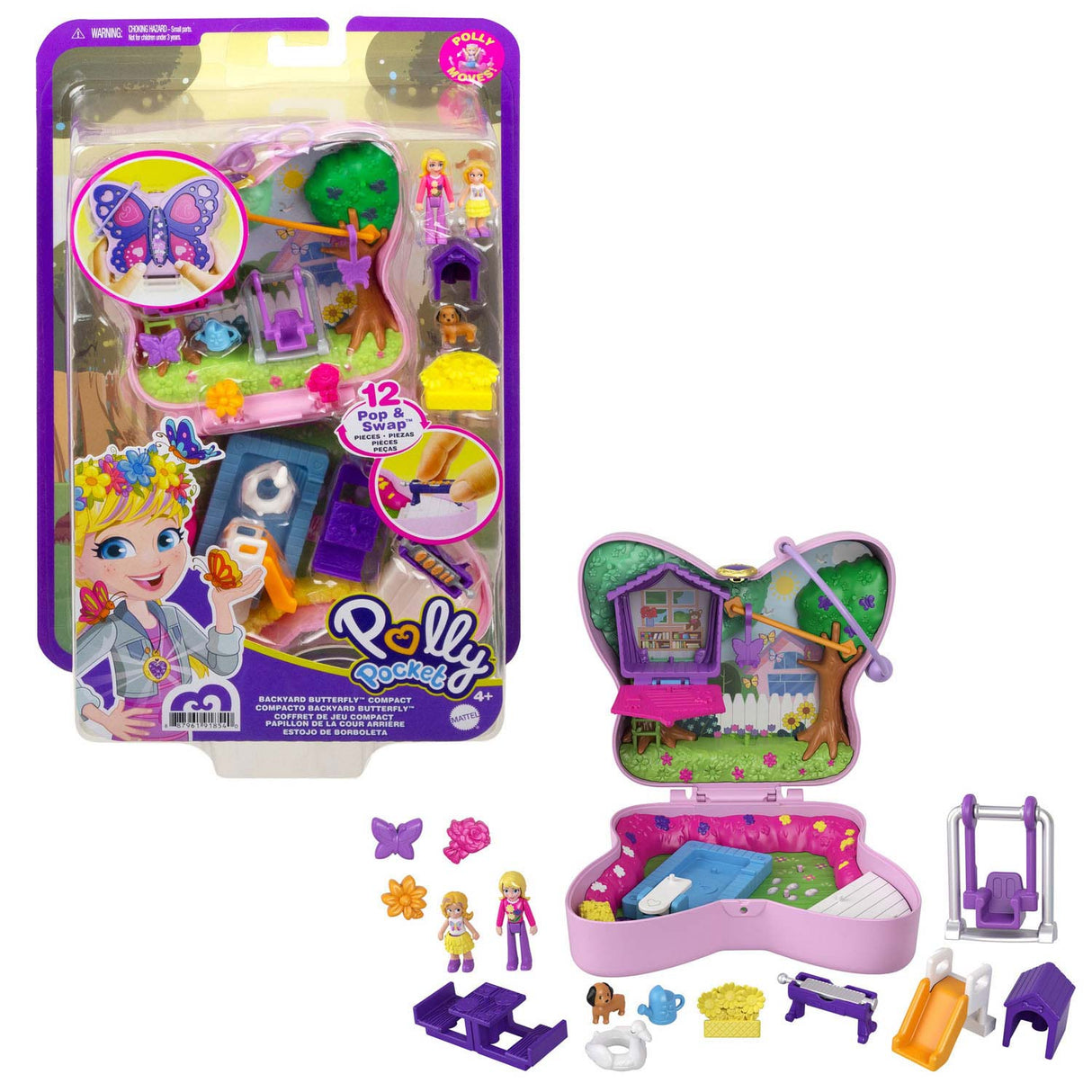 Mattel Polly Pocket Pocket Butterfly Garden Compact