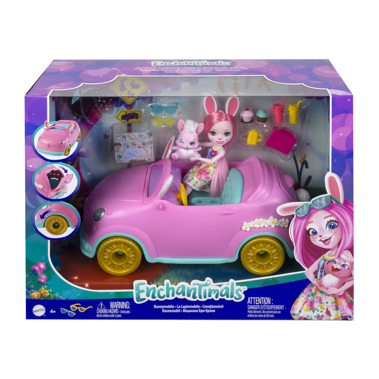 Mattel Enerchalimals Rabbit z pojazdem