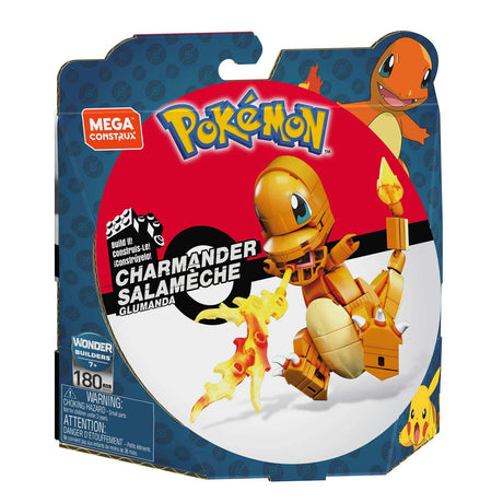 Ensemble de construction Pokémon Mega Construct - Salamèche - 180 pièces.