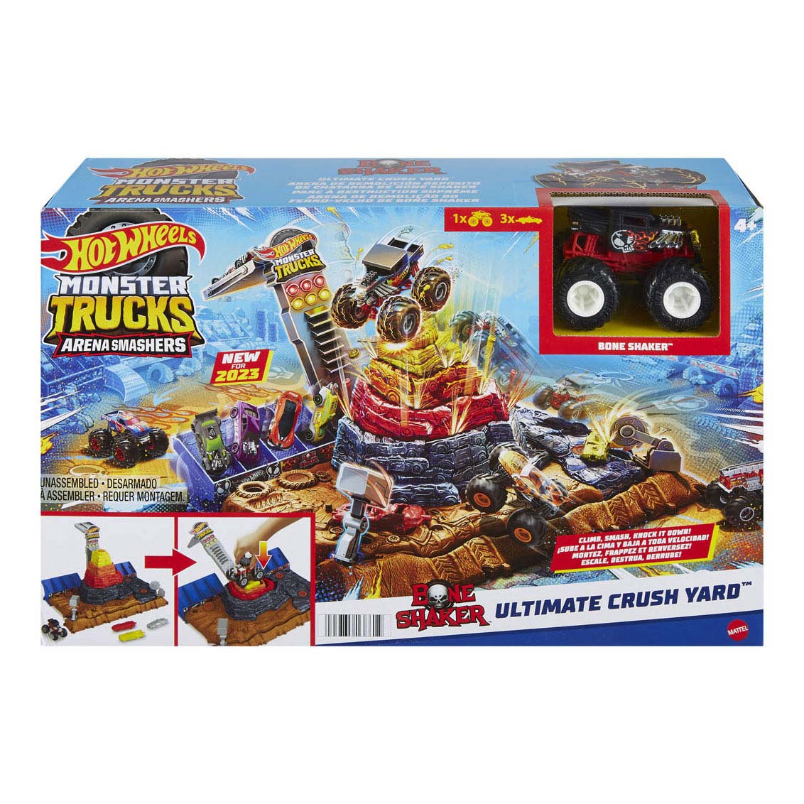 Hot Wheels Monster Trucks Arena Bone Shaker - Piste de course de voitures miniatures
