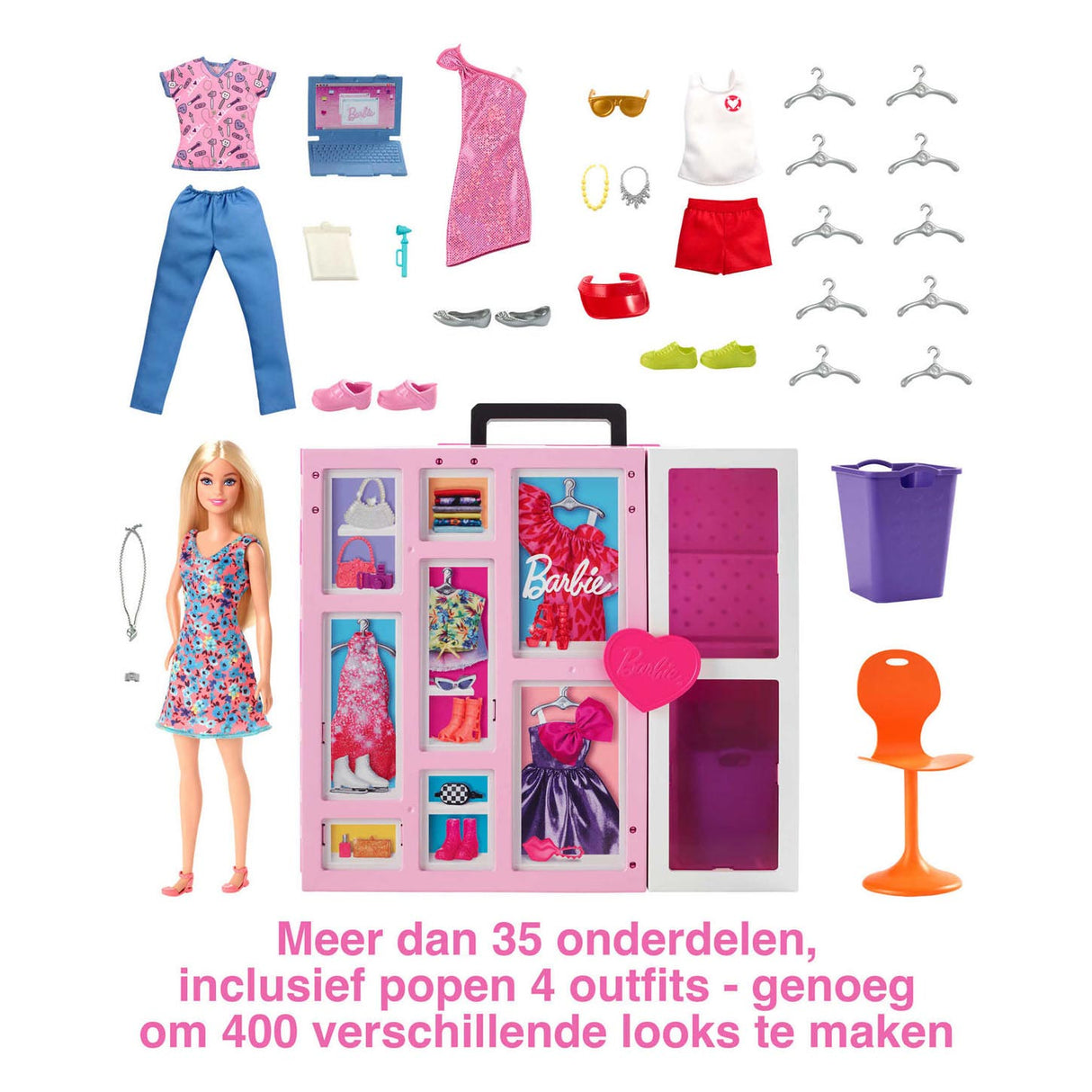 Mattel doll with super wardrobe