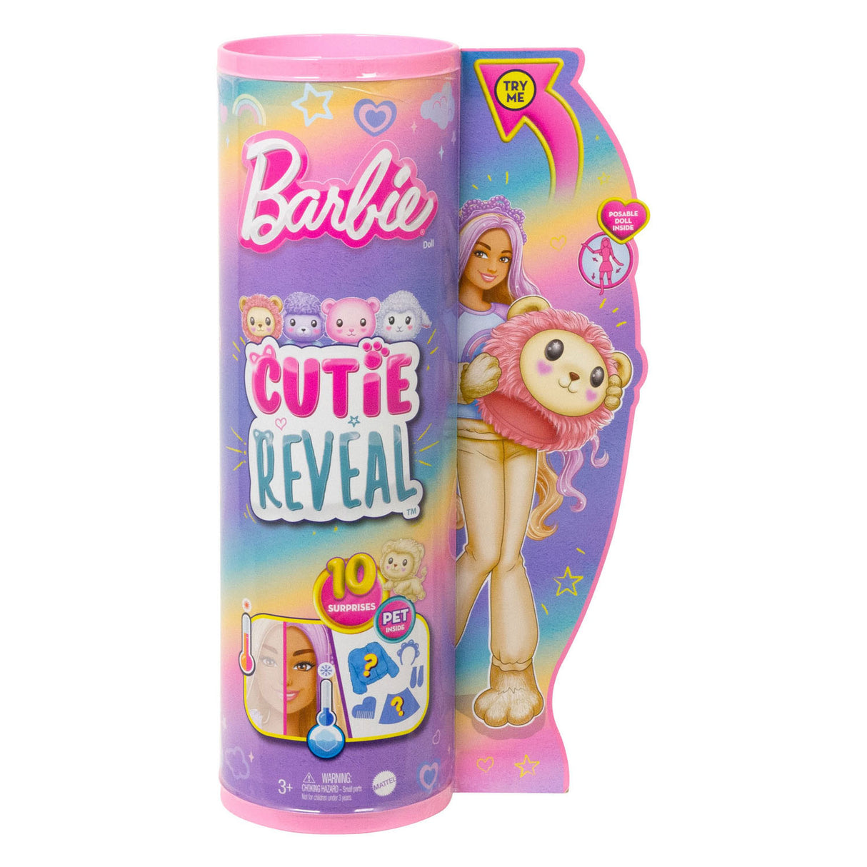 Mattel Cutie Ujawnia pop przytulne słodkie tee seria Lion