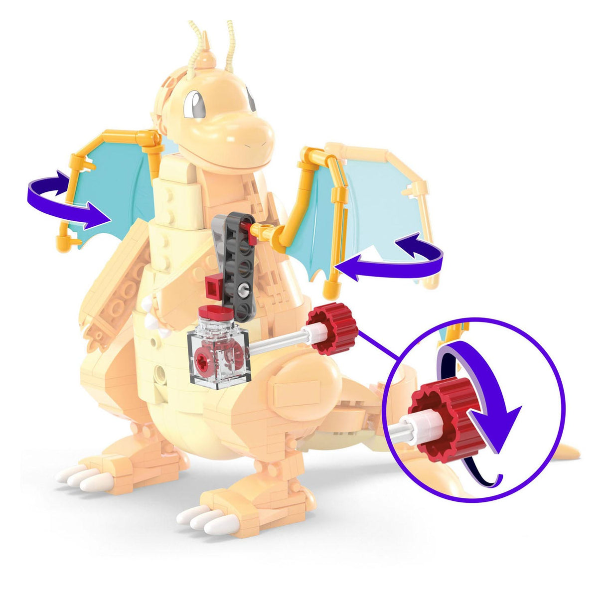 Mattel mega construx jeu de construction pokémon - dragonite - 387 pièces.