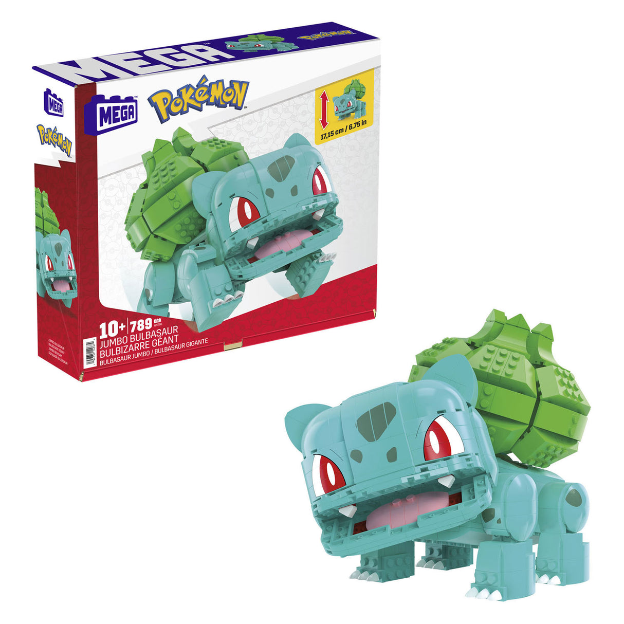 Mattel Mega Conspux Pokémon Construction Set Jumbo Bulbasaur