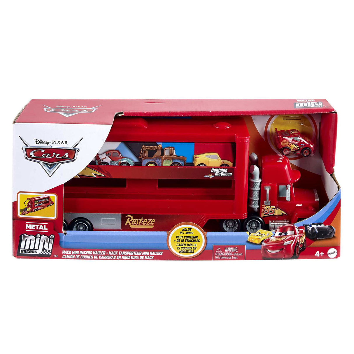 Mattel Pixar Mack Miniracers Transporter z 1 miniracerką