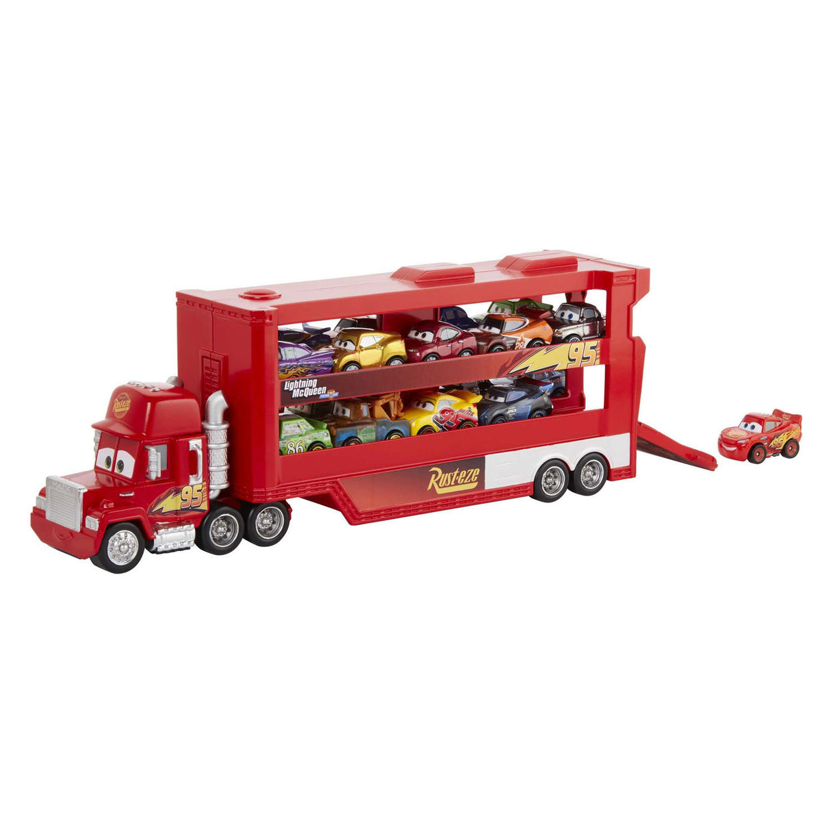 Mattel Pixar Mack Miniracers Transporter z 1 miniracerką