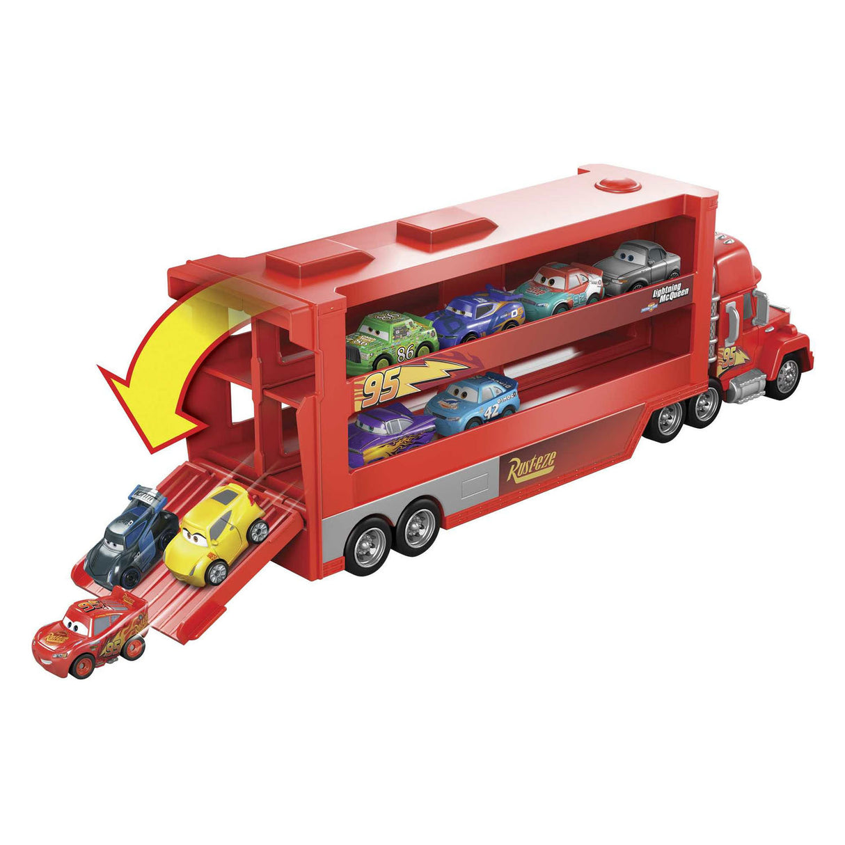 Mattel Pixar Mack Miniracers Transporter z 1 miniracerką