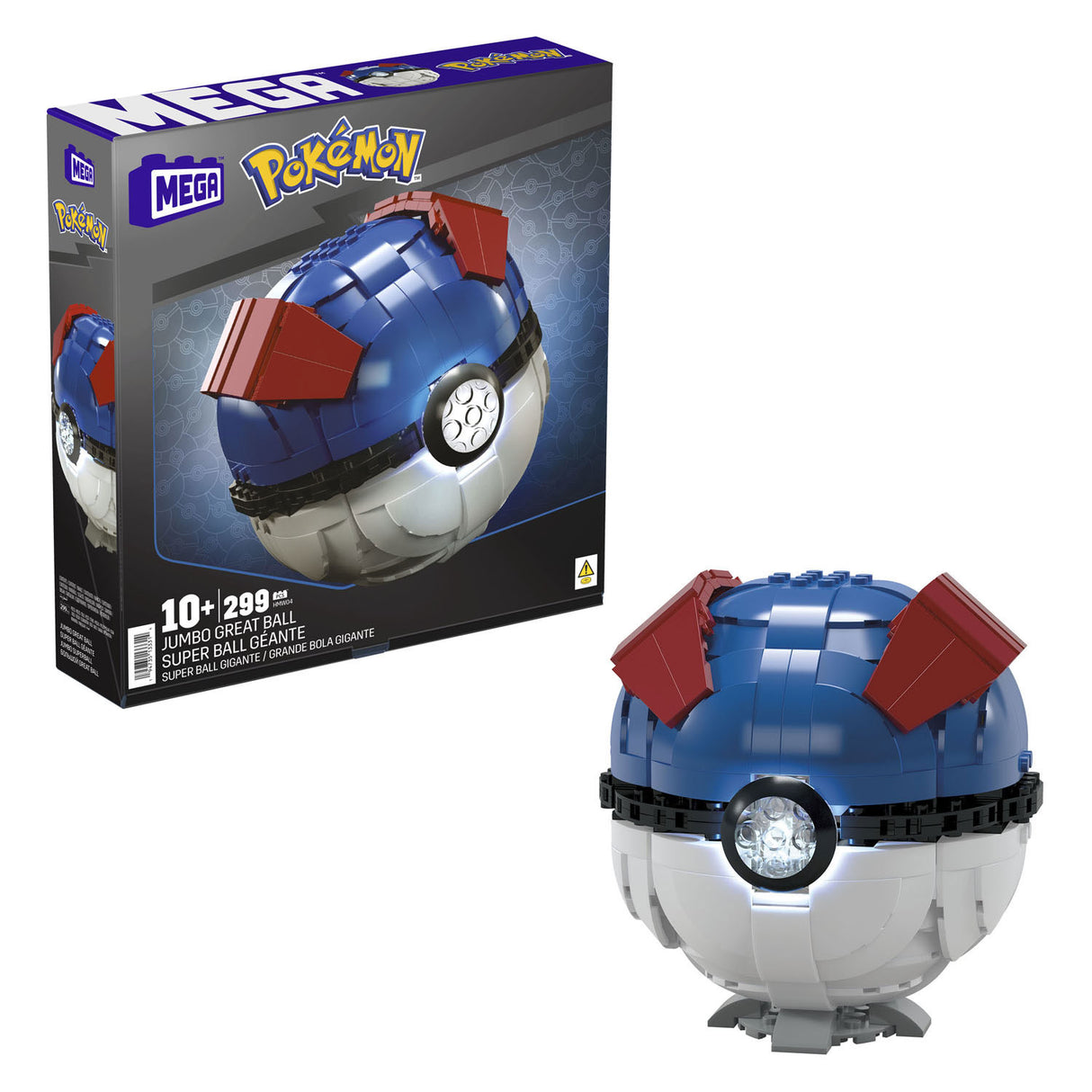 Mattel Mega Consutux Pokémon Construction Set Jumbo Great Ball