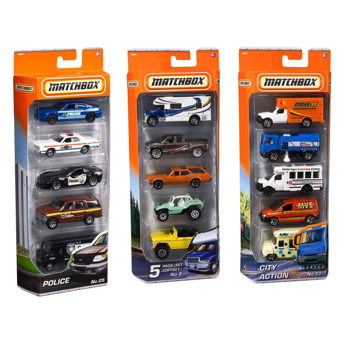 Matchbox Set met 5 auto's