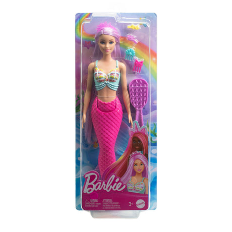 Barbie sirène cheveux longs rose