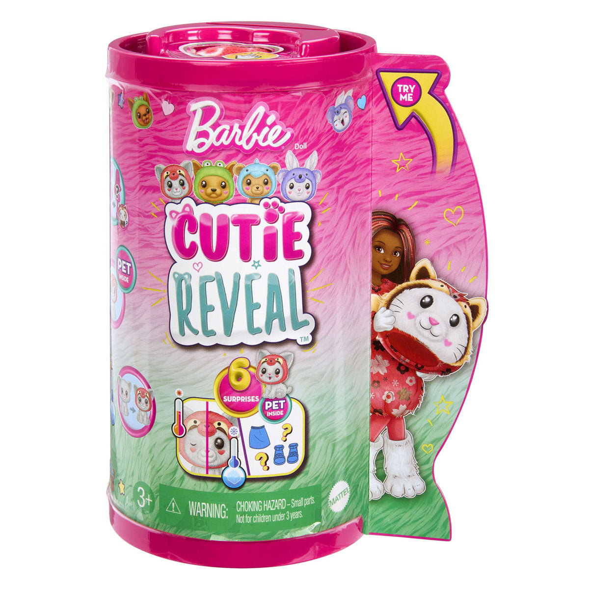 Mattel Cutie Reveal Chelsea Kitten comme un bâtiment rouge