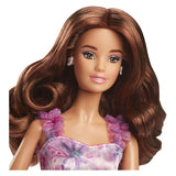 Poupée de signature Mattel avec cheveux blonds et soirée noire et blanc