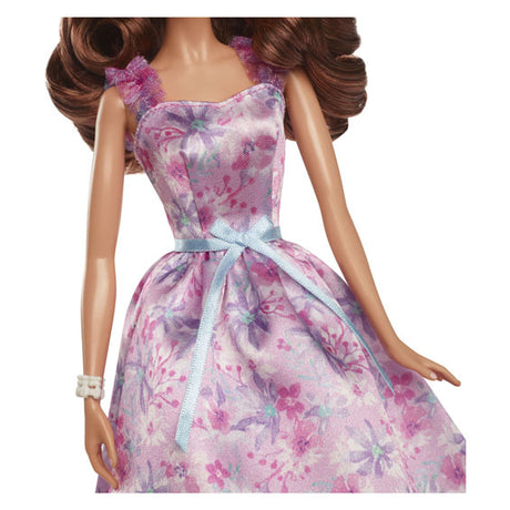 Poupée de signature Mattel avec cheveux blonds et soirée noire et blanc