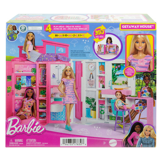 Mattel barbie vakantiehuis met modepop speelset