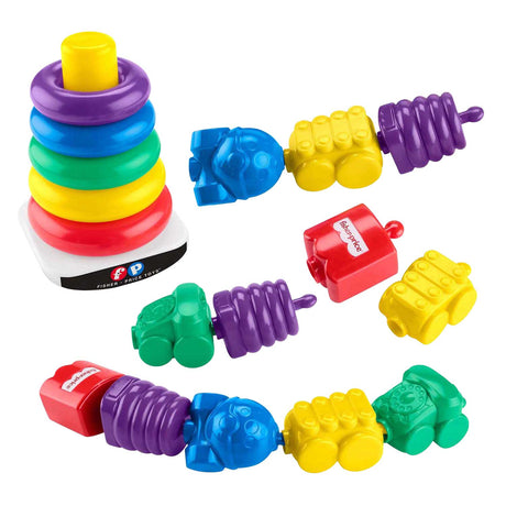 Tour d'empilage Mattel Fisher Price et perles à cliquer