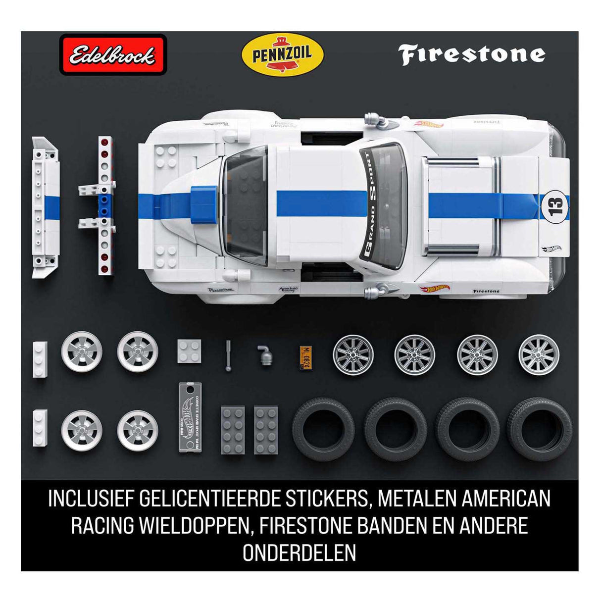 Mattel Brick Shop Hot Wheels Elite Series - Corvette Grand Sport - Jouets de construction - 918 pièces