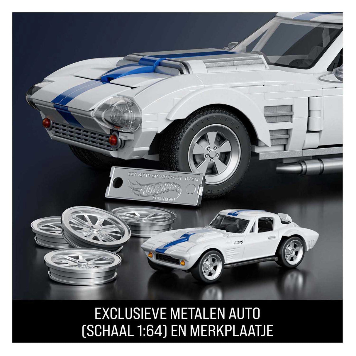 Mattel Brick Shop Hot Wheels Elite Series - Corvette Grand Sport - Jouets de construction - 918 pièces