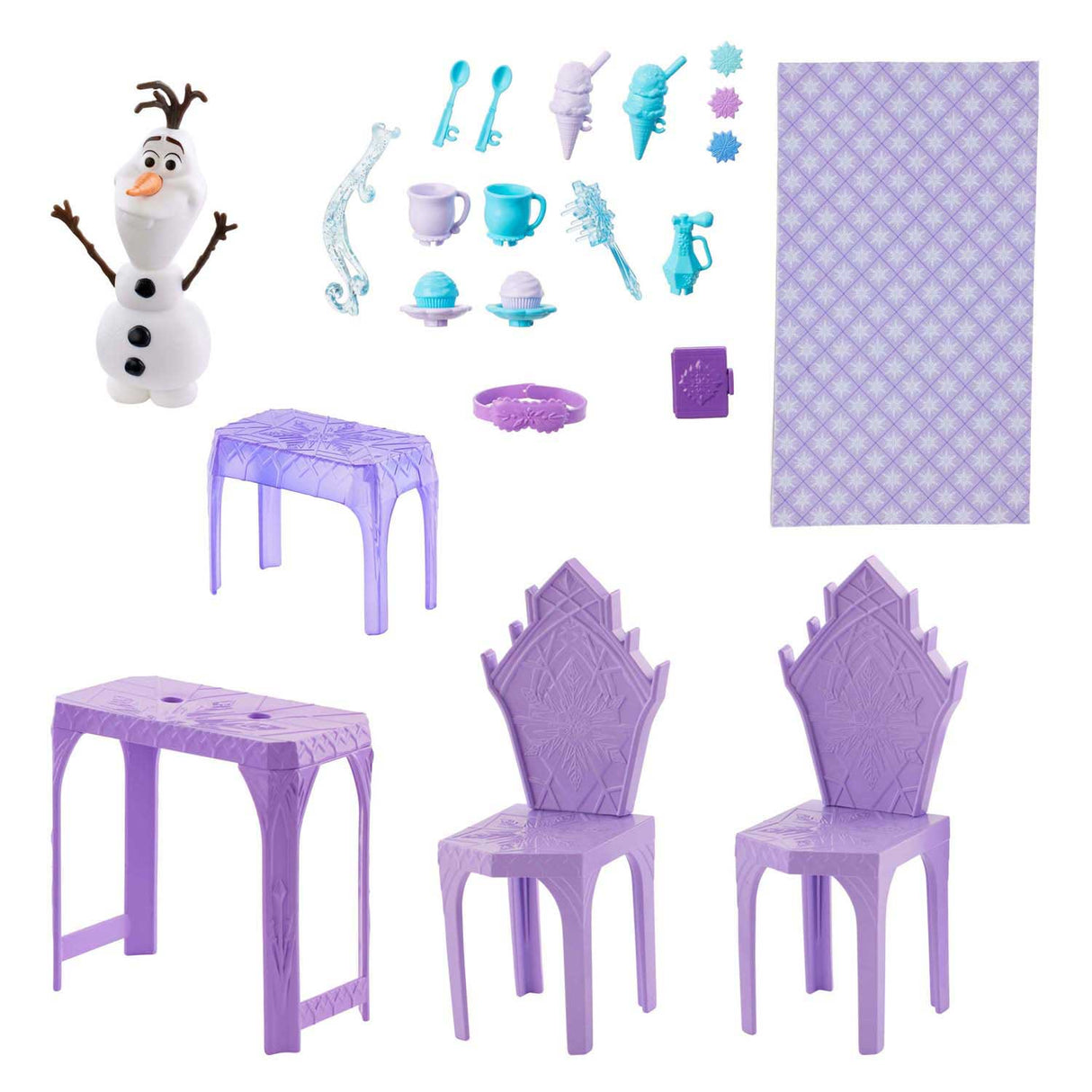 Mattel Disney Frozen Elsa's Ice Palace - 5 aires de jeux avec toboggan, balcon et olaf - 75 cm