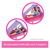 Barbie dream camper - coffret de jeu avec tente de toit, barbecue et plus de 60 accessoires