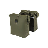 Basil Soho Double Bicycle Bag Nordlicht Mik - Sac à vélo vert imperméable avec éclairage LED, 41L