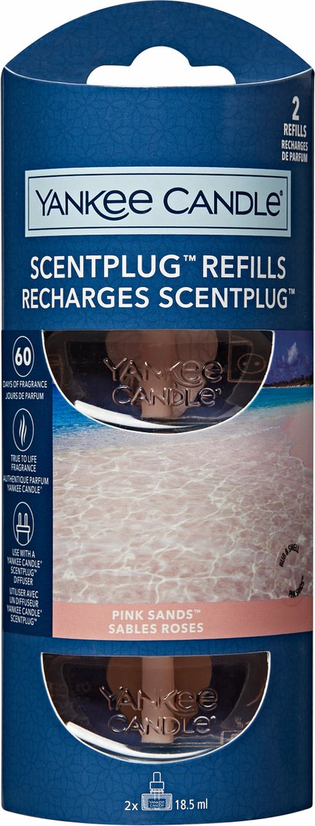 Bougie Yankee - sables roses - recharge diffuseur électrique - 2 pièces