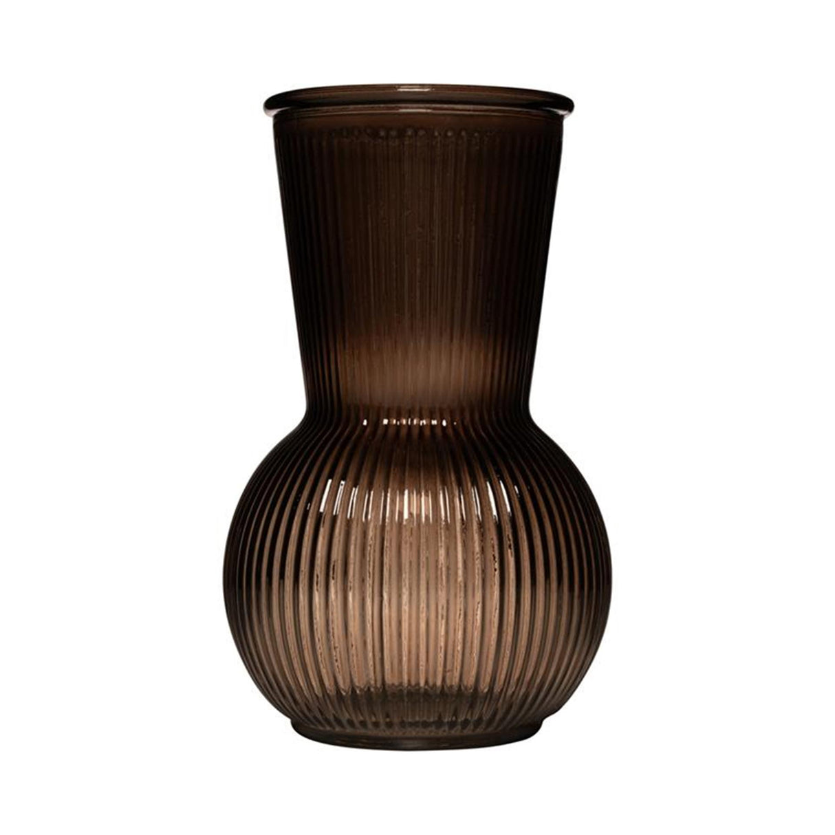 Vase Tilly Bell en verre Hatchet taupe ø11xh18cm