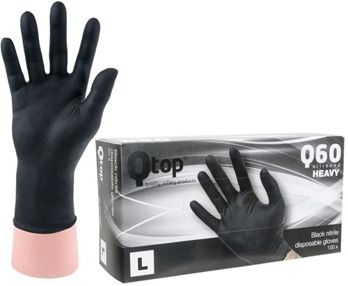 Qtcychectech Q60 Top Allround Heavy Nitril Gants Dispensver Taille M pour 100 pièces