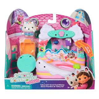 Maison de poupée de Gabby Maison de poupée de Gabby le film - le joli balcon de Cakey Cat avec accessoires pour figurines de jeu