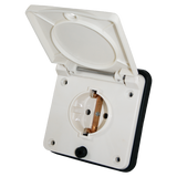 Schuko buiten wandcontactdoos wit voor caravan en camper - zonder verkoopverpakking