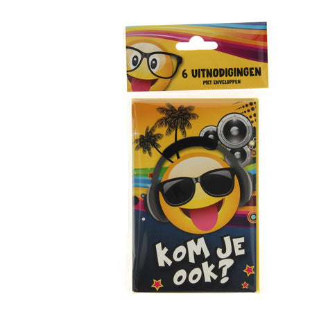 Cartes d'invitation Interstat - émoticône - dj tropical - 6 pcs.