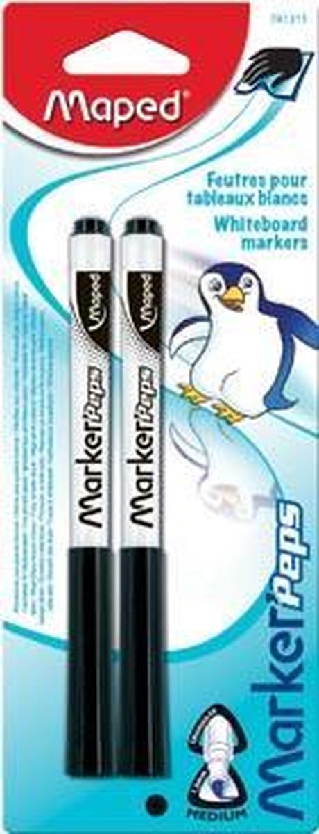 Maped office marqueur pour tableau blanc maped Marker'peps, blister de 2 pièces, noir