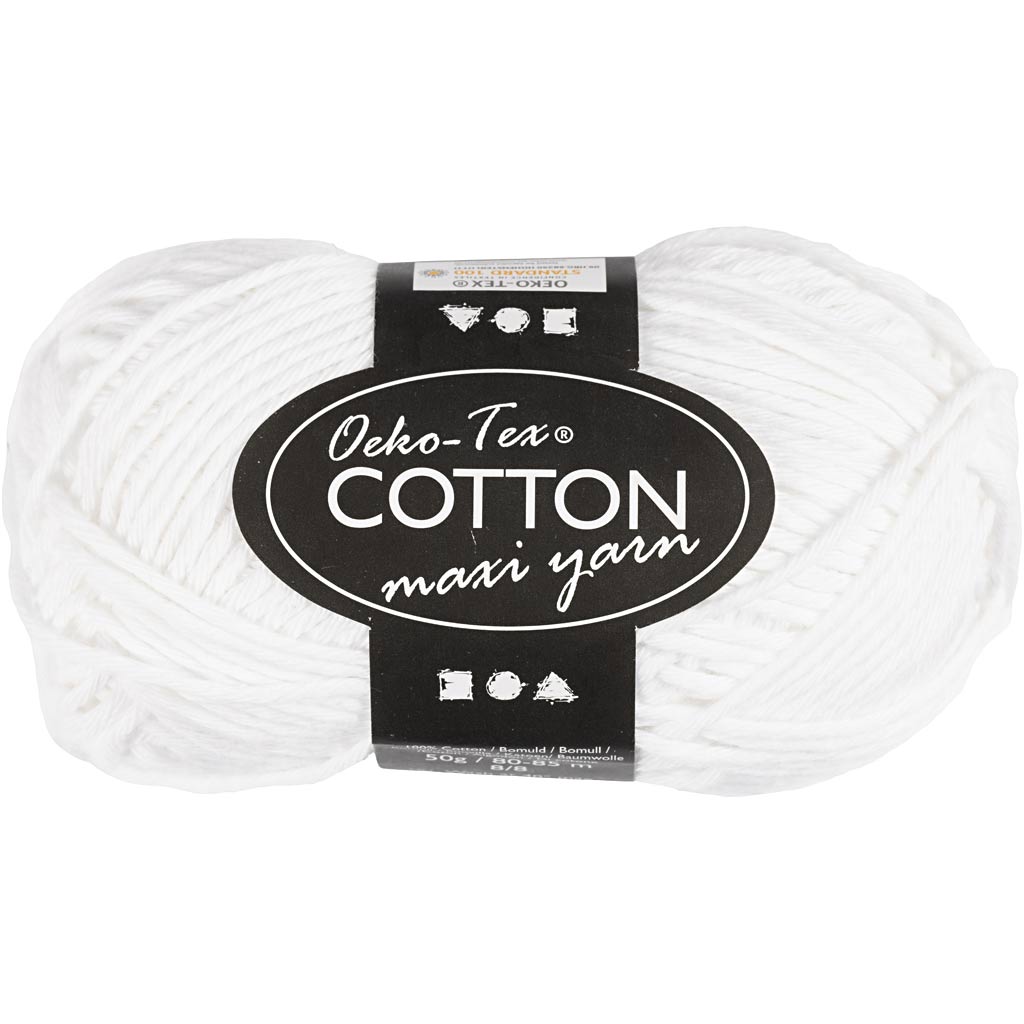 Creativ Company Cotton Garen, blanc, 50gr, 170m