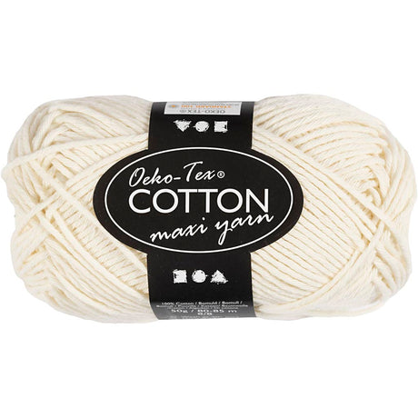 Fil de coton Creativ company, taille 8 8, l : 80-85 m, blanc cassé, 50 g 1 pelote