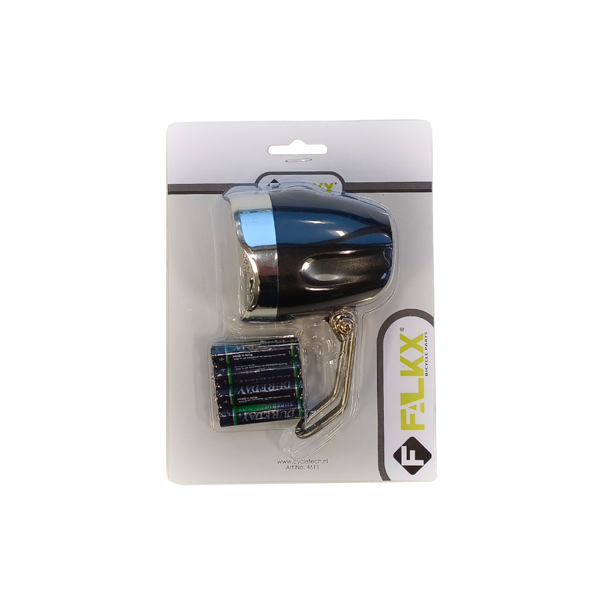 Falkx Headlight 60 mm Batterien huet schwaarz gefouert