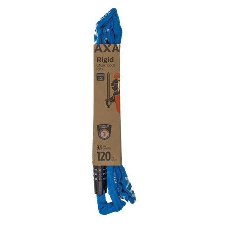 Axa chaîne antivol rigide 120cm cadenas à code bleu (carte)