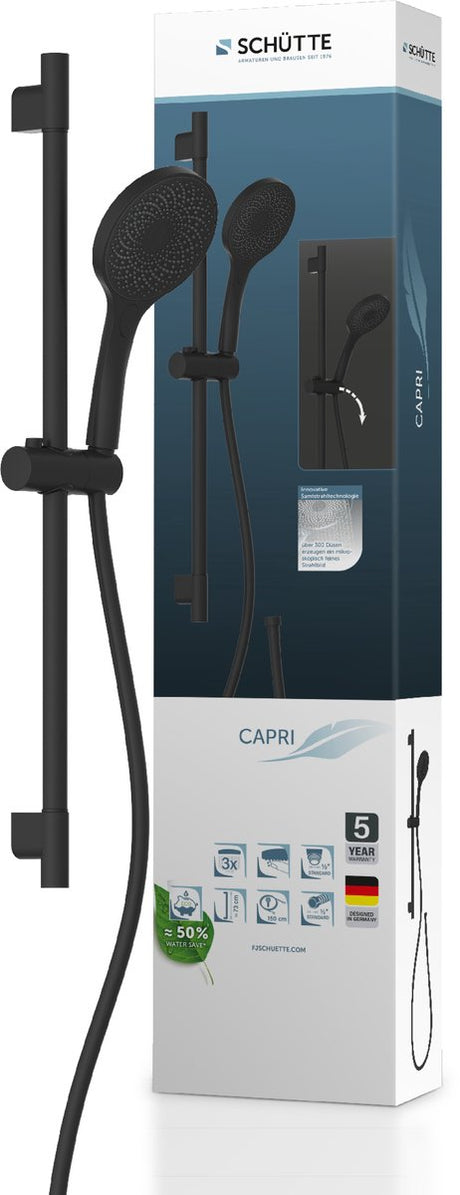 Set de douche Schütte Capri | 3 fonctions | noir mat - 64996