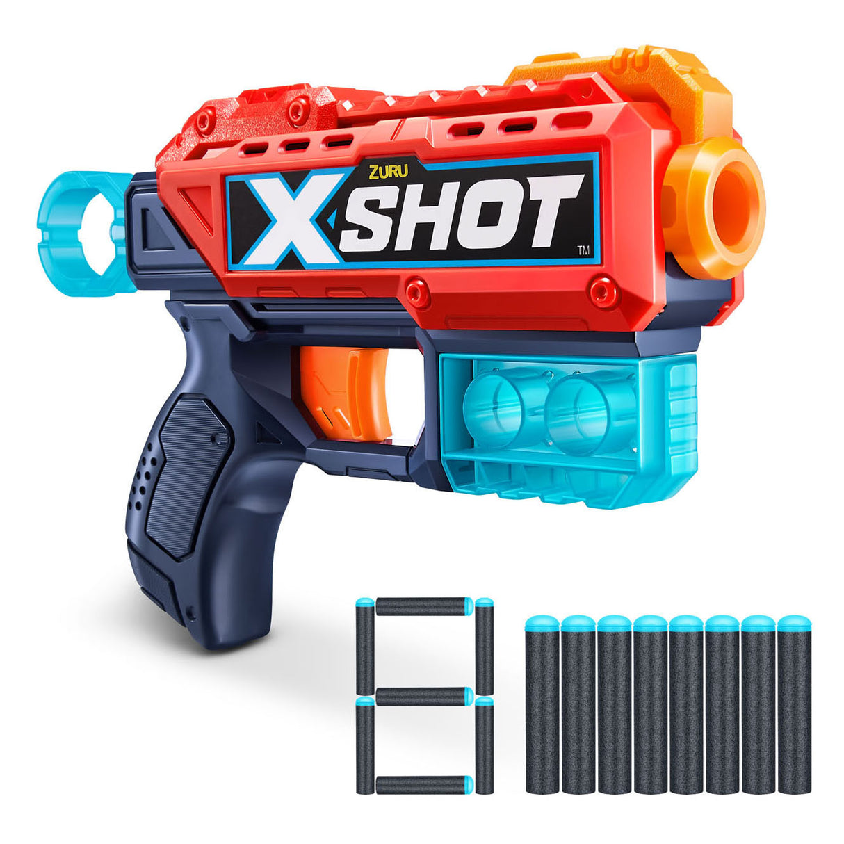 Zuru x-shot kickback met 8 darts