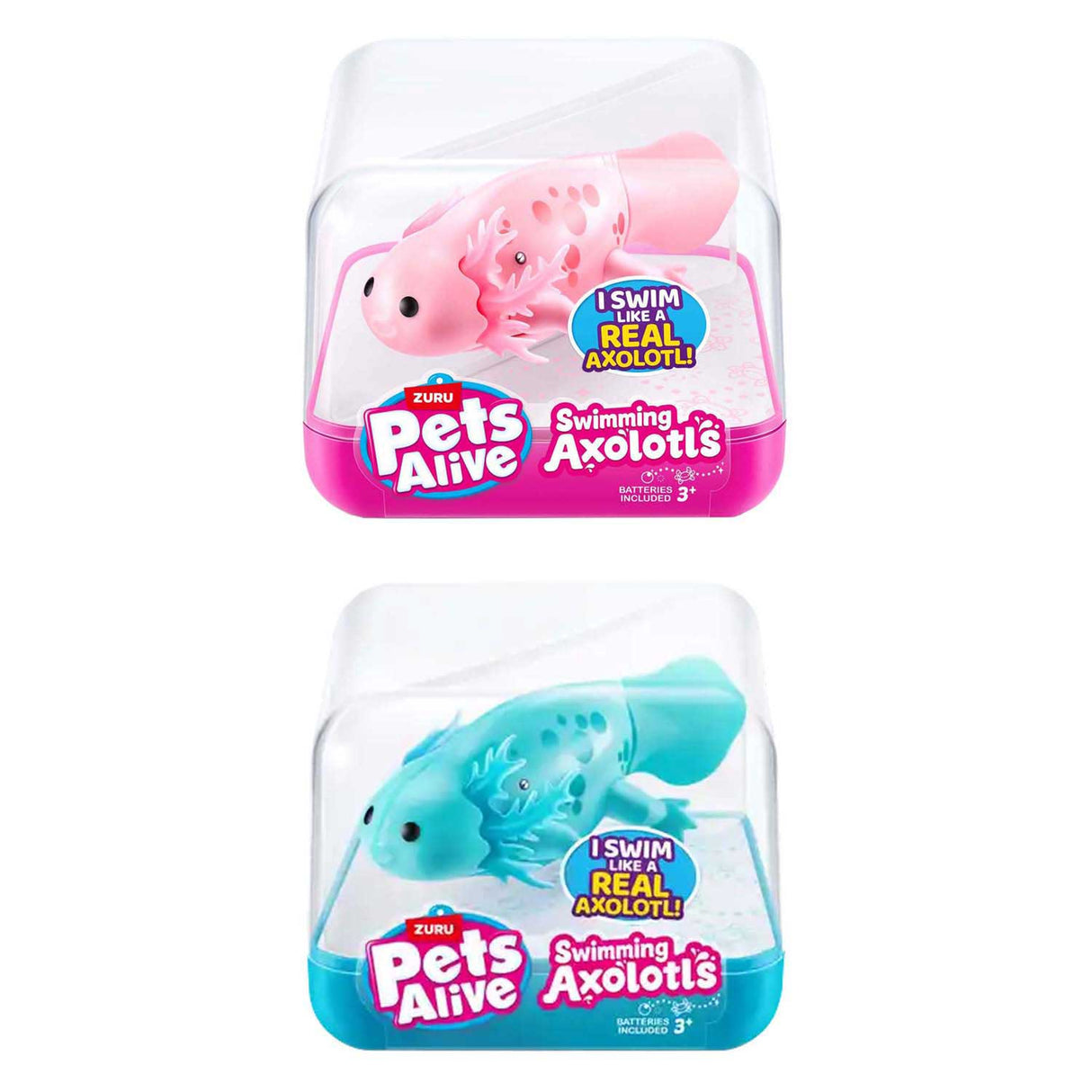 Zuru animaux vivants nageant axolotl assortis | 12 pièces