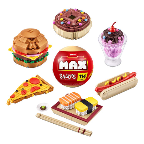 Zuru max premium snack capsule - jeu de construction dans une balle surprise