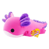 Zuru étreint un axalotl moyen en peluche