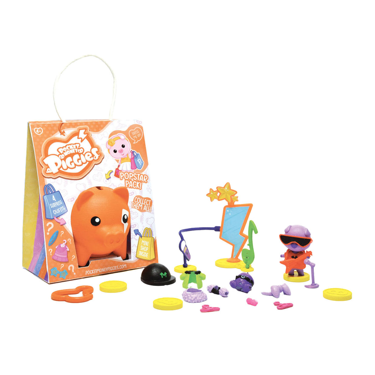 Pocket money piggies pockey money piggies figurine de jeu avec tirelire - pack popstar