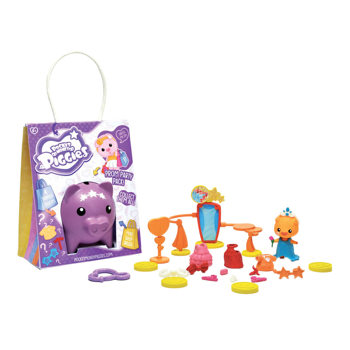 Boti Pockey Money Piggies Speel Figure avec boîte d'argent - Prom Party Pack