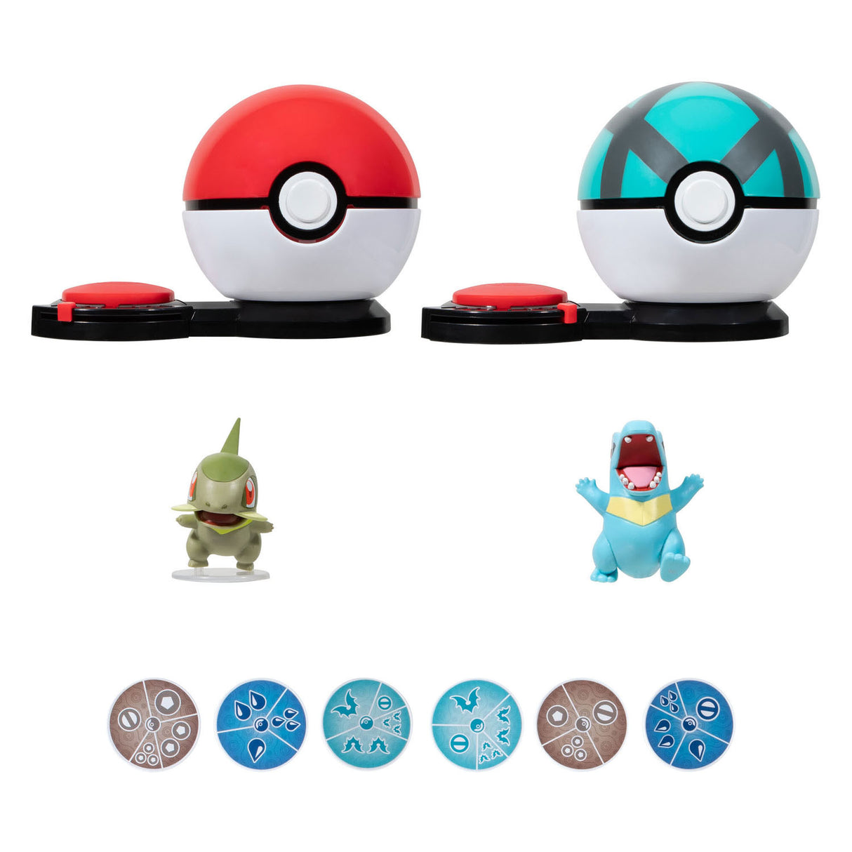 Boti Surprise Attack Game Set Axew Poke Ball vs Totodile Net Ball