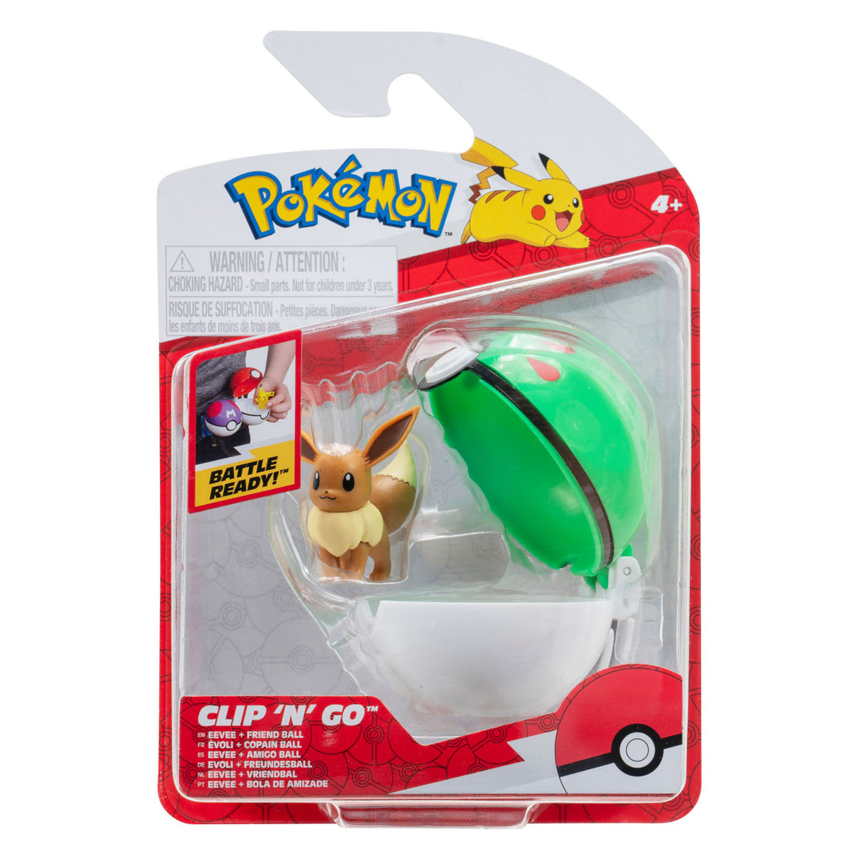 Boti Clip 'N' Go Eevee en Friend Ball Speelset, 2dlg.