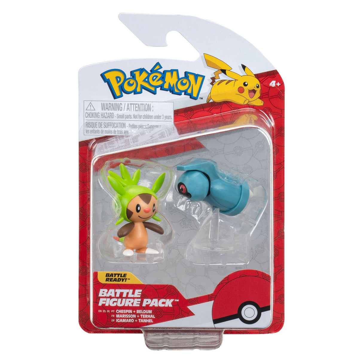 Boti Pokémon Figures de bataille - Chespin Beldum, 2e.