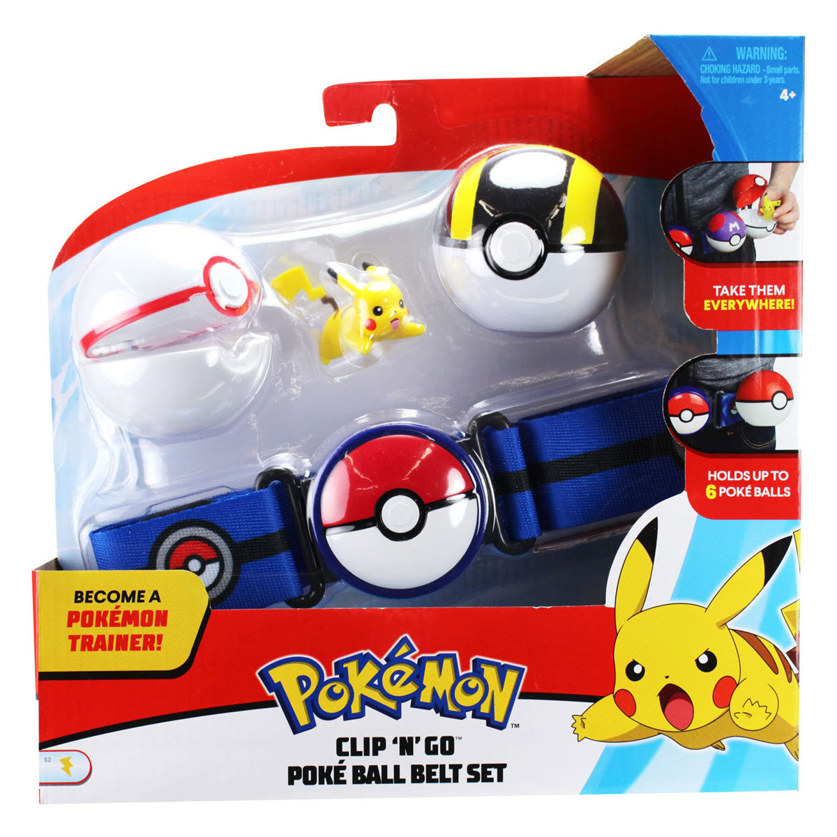 Boti clip 'n' go poke ball with blue belt play set, 4dlg.