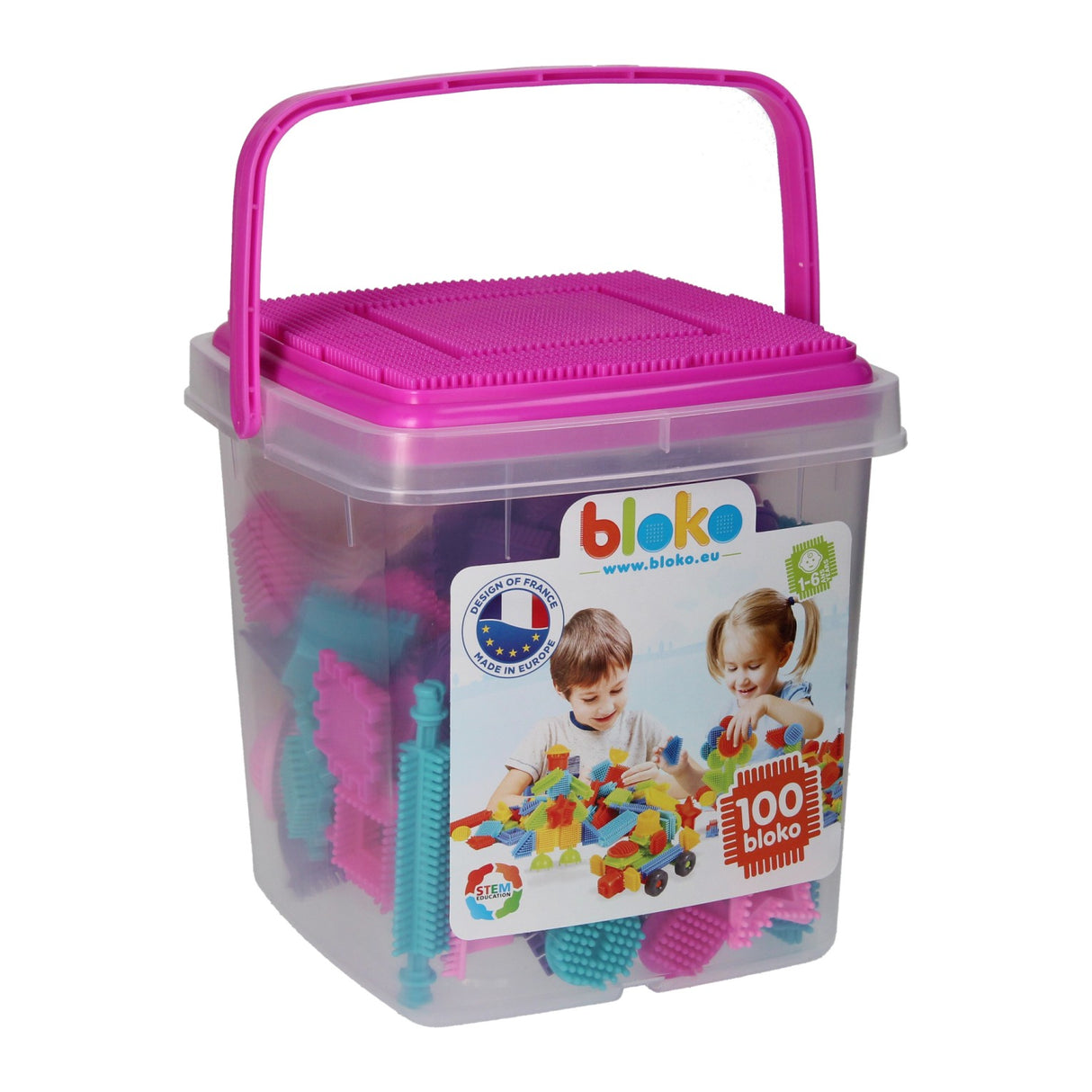 Boti Bloko Nopper building blocks pink, 100dlg.