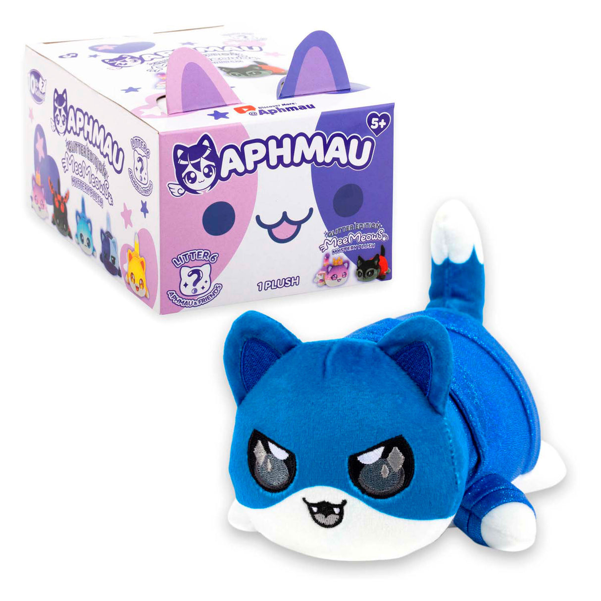 Boti aphmau amis 6 surprise meemeows peluche peluche, 15 cm